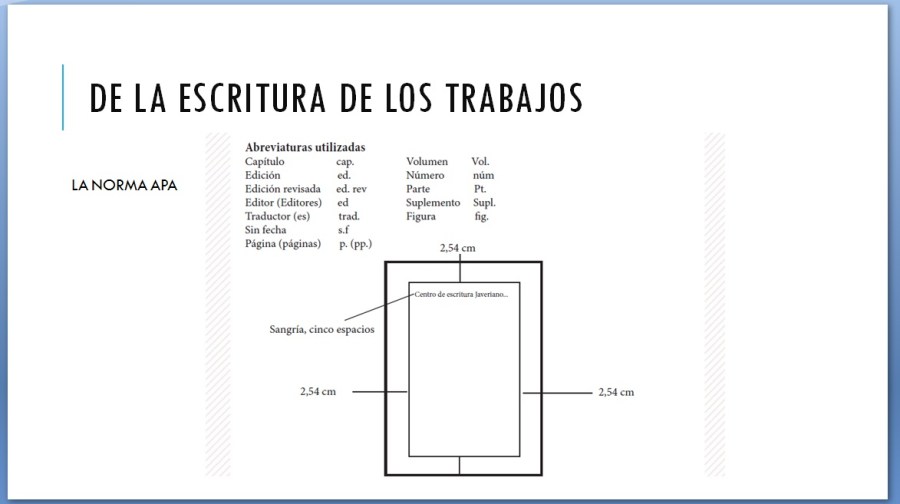 DE LA ESCRITURA DE LOS TRABAJOS