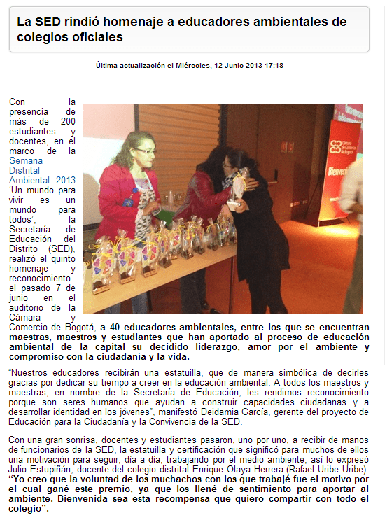 homenaje educadores ambientales