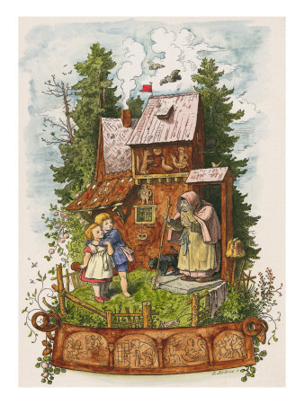richter-ludwig-hansel-and-gretel-outside-the-gingerbread-house